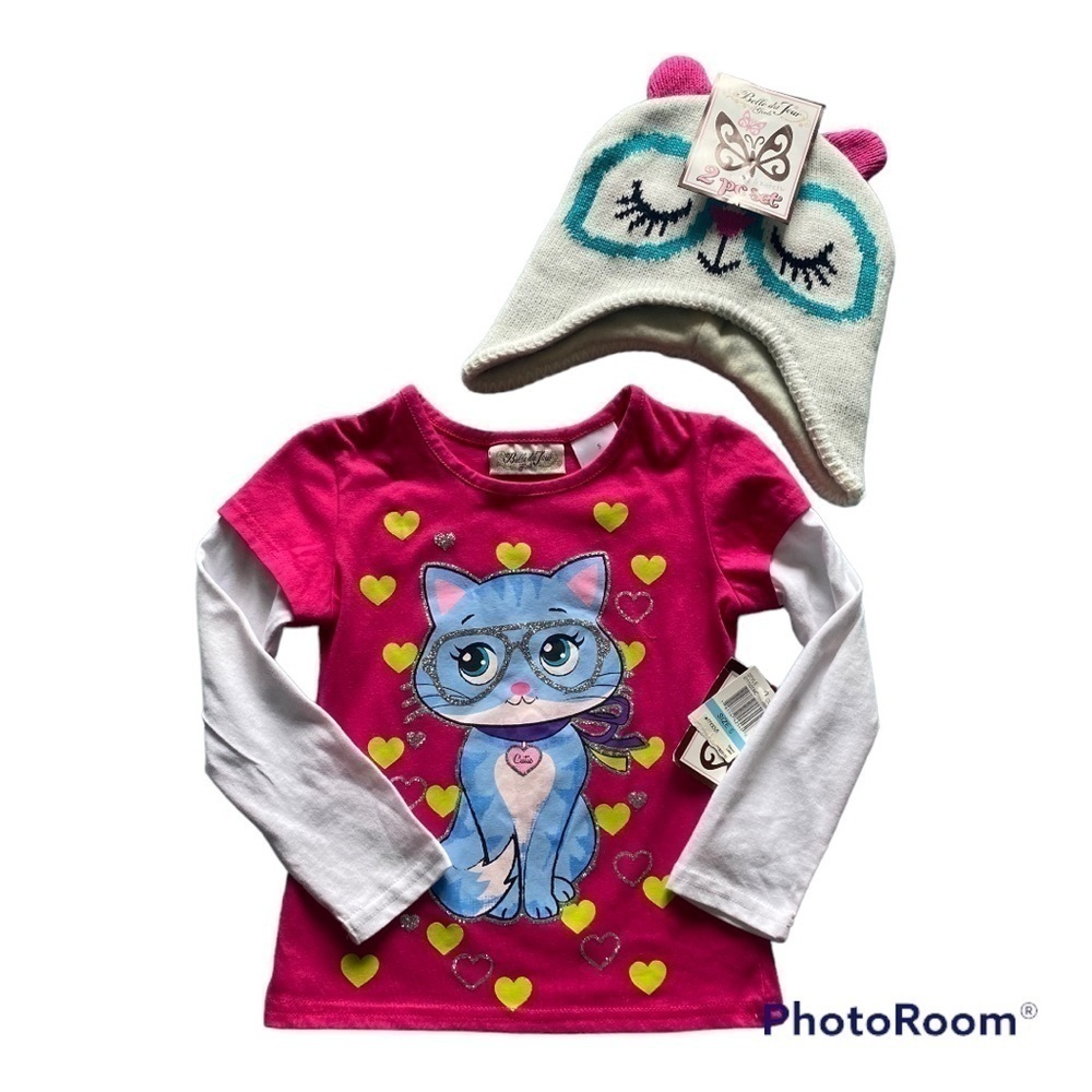 NWT-BELLE DU JOUR-CAT TOP AND HAT